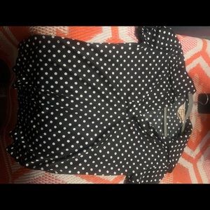Black and white polka dot blouse